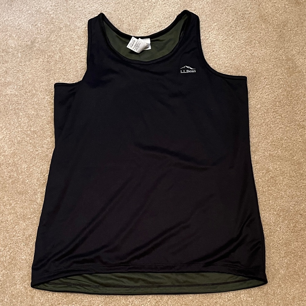 L.L. Bean Women's Black and Olive Tank Top